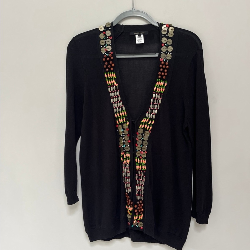 Nanette Lepore Beaded Cardigan Large